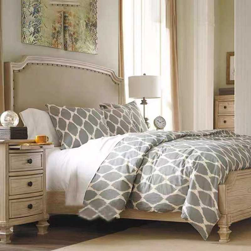 美式实木1.8米双人床橡木法式主卧复古做旧奢华1.5床公主欧式婚床