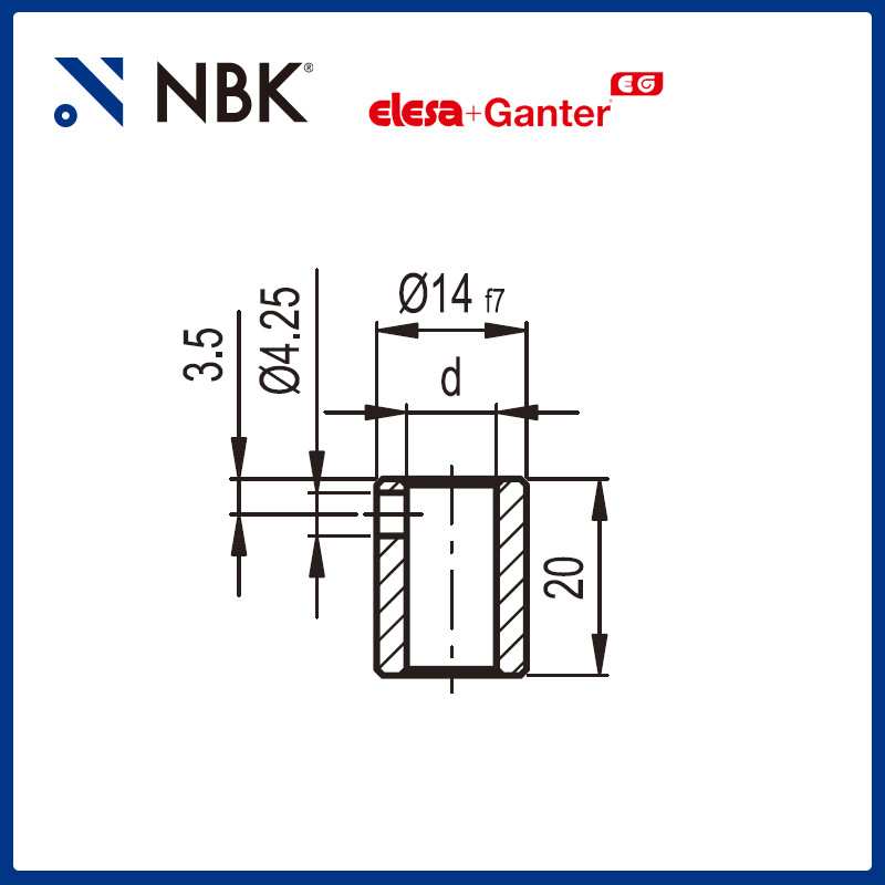 NBK ELESA RB51-SST 用于DD51的缩孔套筒 钢制或不锈钢制机械配件