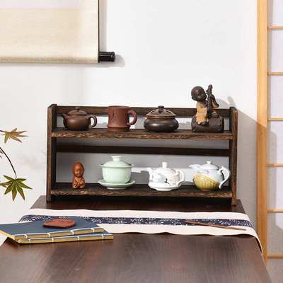 源头博古架实木中式桌面桌上置物架茶具茶杯展示架多宝阁茶壶架摆