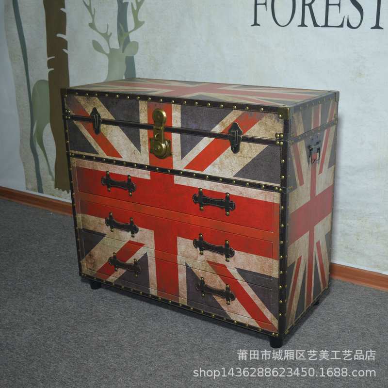 床头柜简欧卧室小户型床边做旧收纳储物柜子客厅简约沙发边柜角几