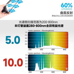 V-BOX灯管T5 UVB灯管灯条架长光管鬃狮蜥蜴灯罩套装