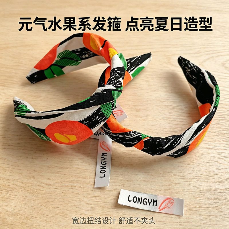 手工复古交叉宽边发箍碎花百搭