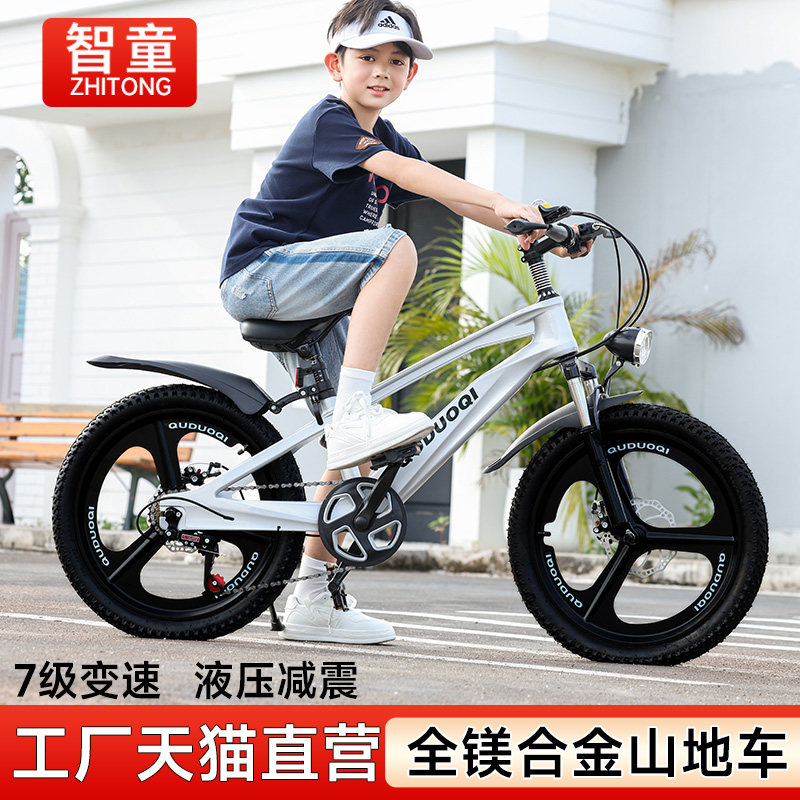 智童中大童变速儿童自行车7到15岁青少年学生山地车男孩女孩单车