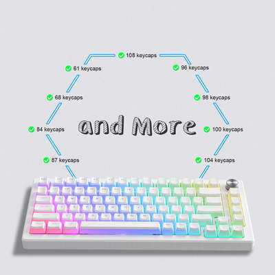 XVX《布丁》OEM高度正刻透光键帽PBT创意个性客制化双皮奶165键