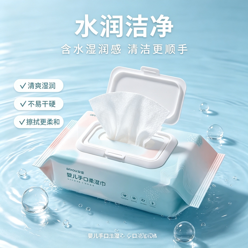 婴儿手口专用湿巾80大包家用