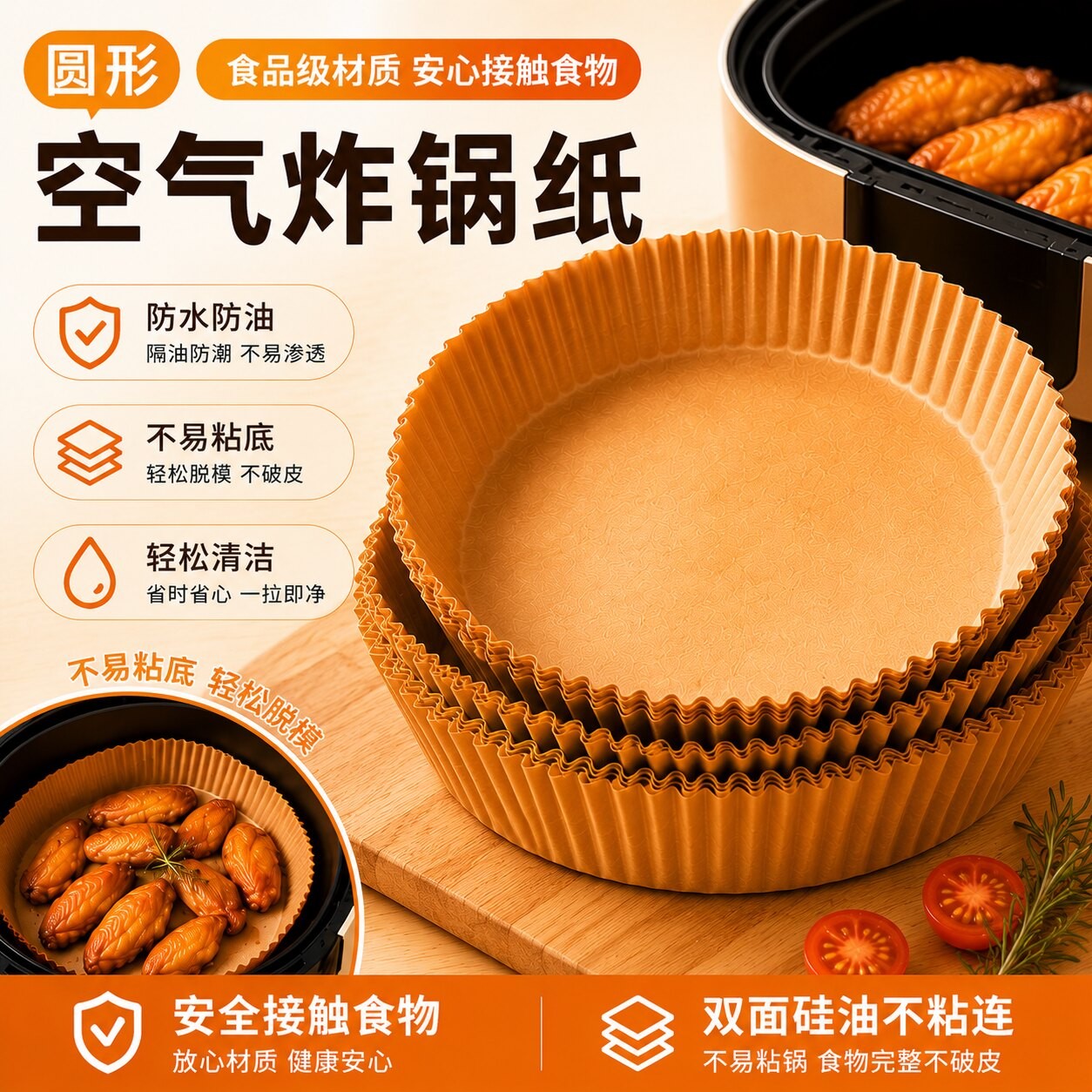 空气炸锅专用硅油纸耐高温不粘