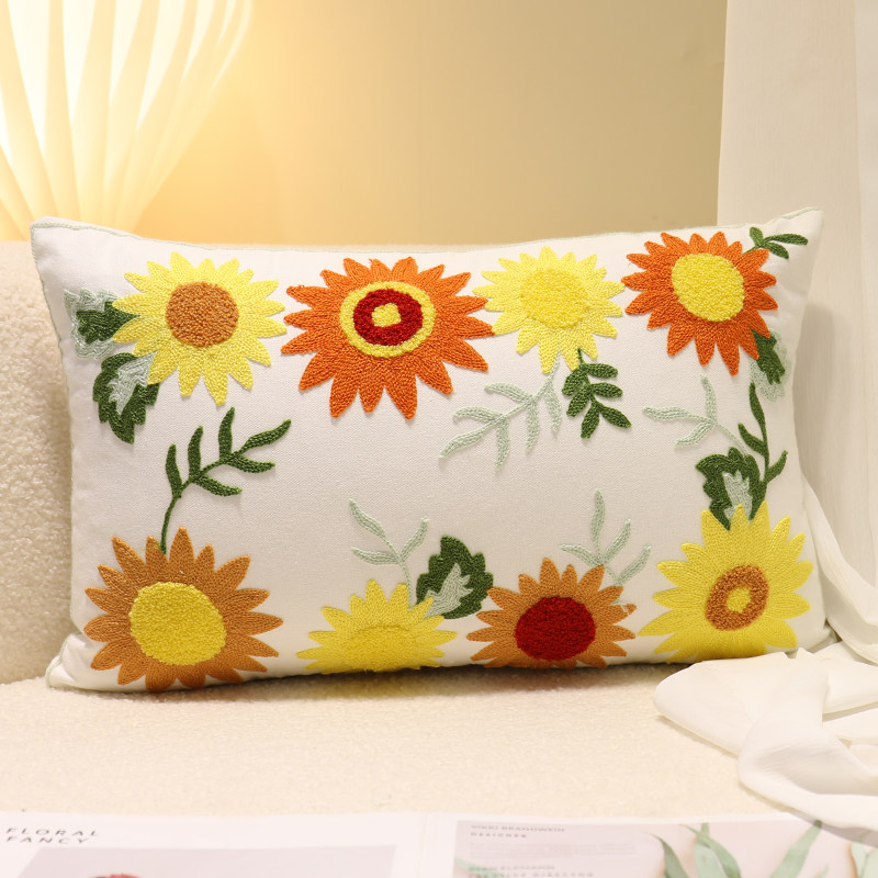 美式田园腰枕不含芯软装卧室抱枕套布艺靠枕客厅沙发飘窗床头靠枕