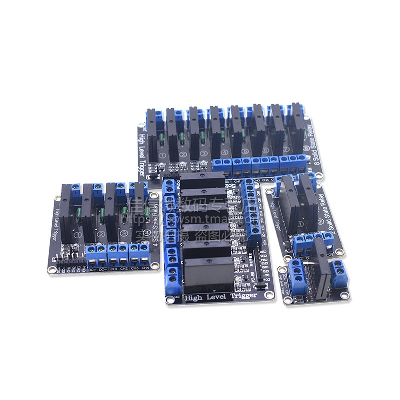 1/2/4/6/8路5/12/24V高电平直流控制交流固态继电器模块240V2A