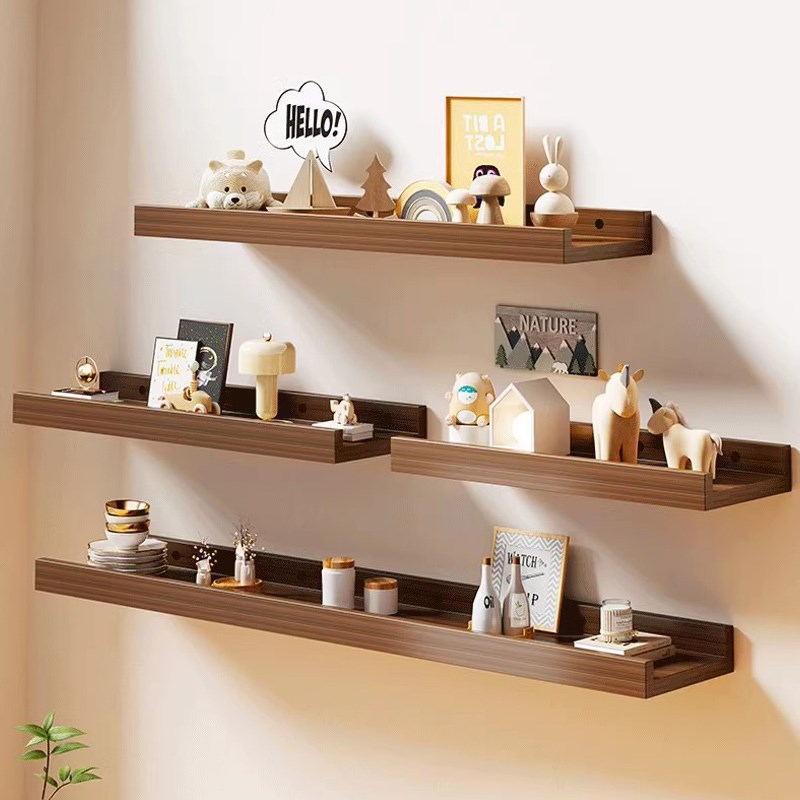 墙面书架投影仪壁挂墙上置物架墙壁托架免打孔层板支架子一字隔板