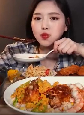 吃播boki同款勺子木质餐具日式长柄饭勺超大号汤勺盘子手拿碟