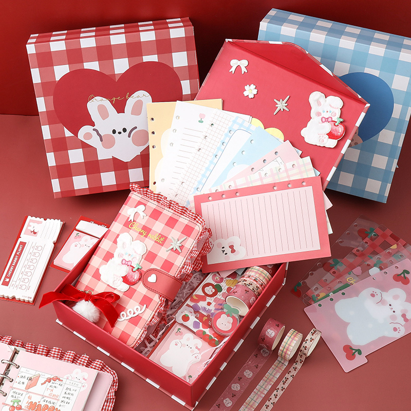 手帐本礼盒网红手账本套装可爱少女心活页可拆卸笔记本子工具全套