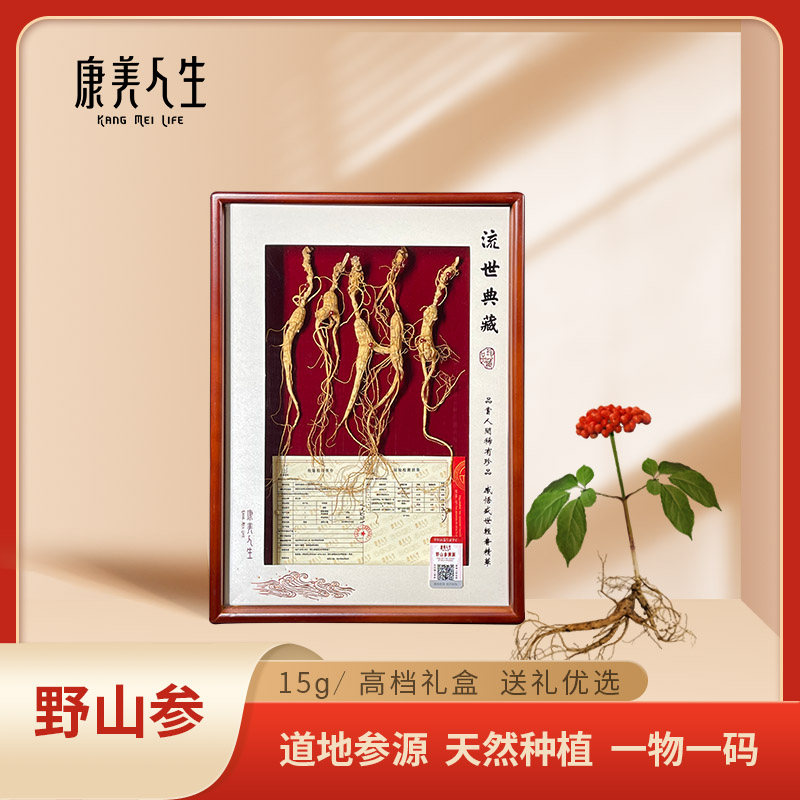 康美人生野山参15g/多支装礼盒正宗长白山脉15年以上野人参送长辈