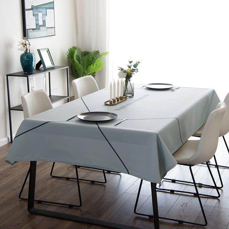 北欧ins风高级轻奢几何条纹系列棉麻咖啡厅防水时尚餐桌布电视柜