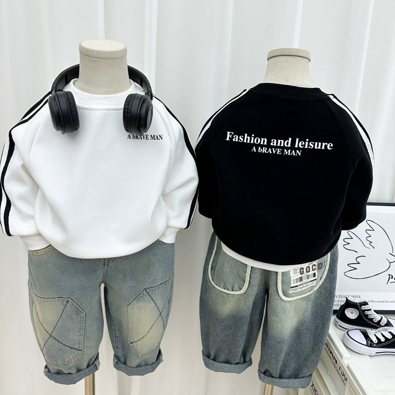 韩版帅气男童卫衣套头秋冬2025新款个性痞帅宽松儿童长袖上衣外穿