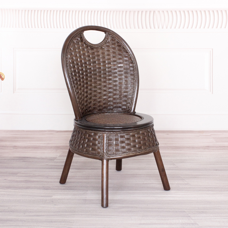 三件套组合天然真藤椅实木小矮凳子家用藤编户外阳台休闲靠背椅子