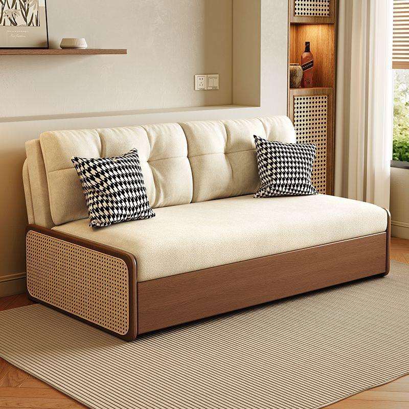 实木沙发床小户型新款单人客厅多功能双人可折叠简约伸缩两用沙发