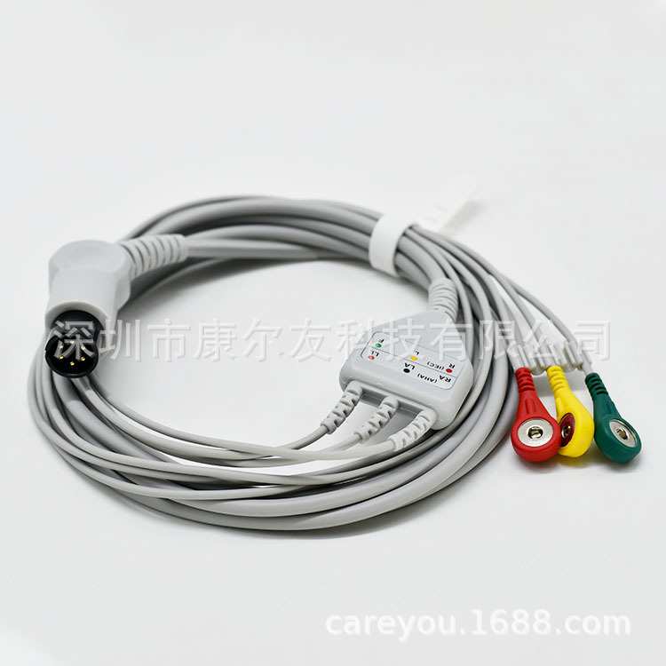 兼容金科威理邦CSI京柏监护一体式三导心电导联线厂家直销