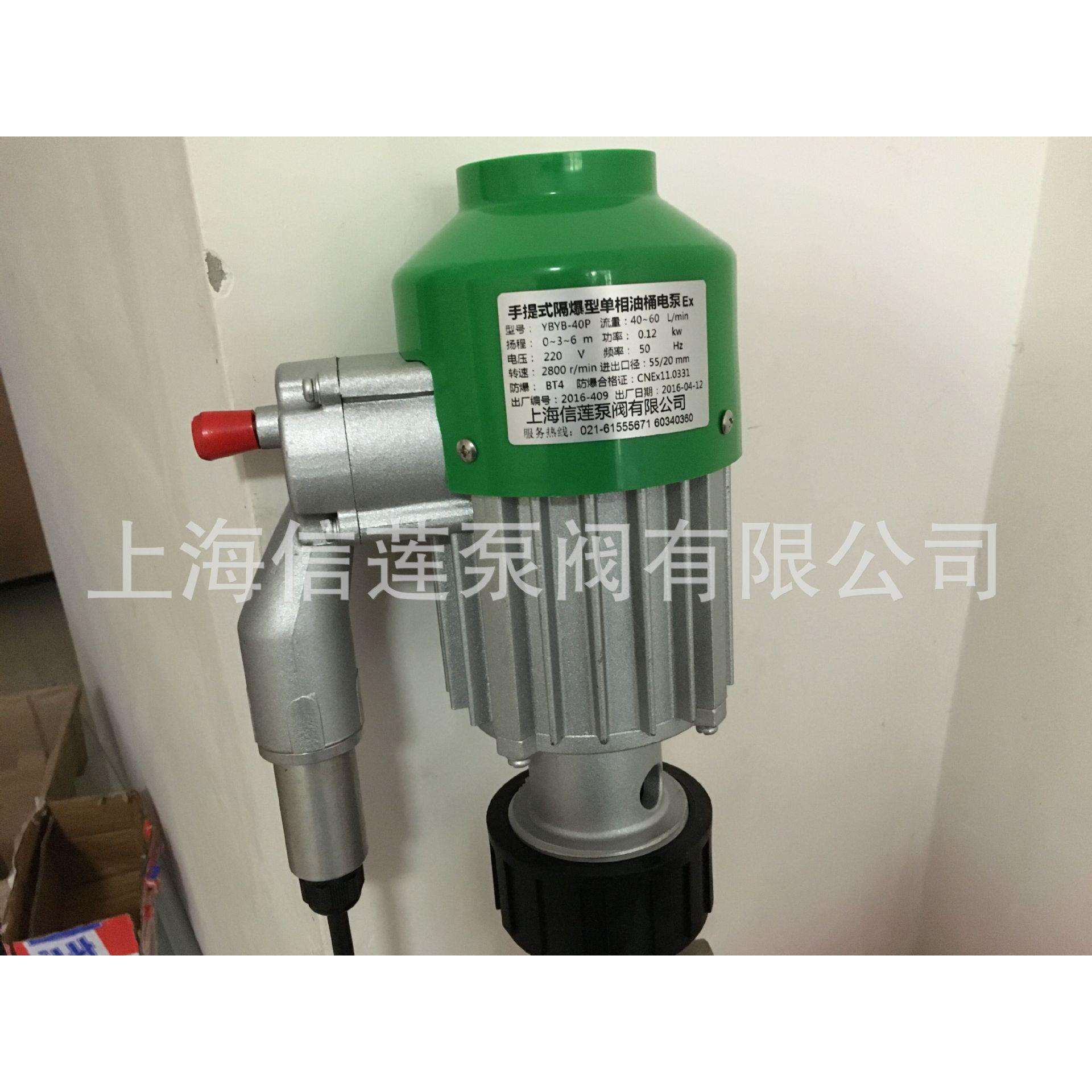 供应手提式单相隔爆油桶泵YBYB-40G型电动防爆油桶泵180w单相电