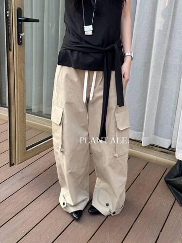 Plant Ale~春上新小设计工装风口袋休闲长裤
