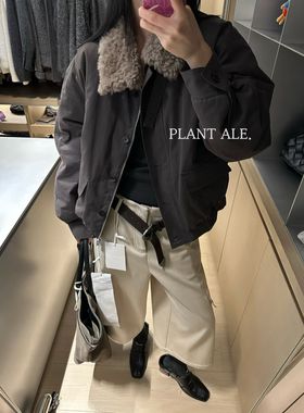Plant Ale~冬季新款韩版宽松显瘦翻领短款鹅绒服保暖夹克