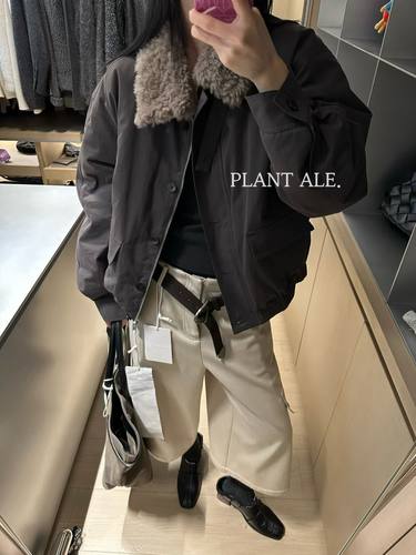 Plant Ale~冬季新款韩版宽松显瘦翻领短款鹅绒服保暖夹克