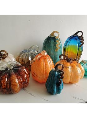 出口国外微瑕疵手工玻璃南瓜摆件装饰品家居工艺品礼物