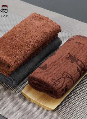 茶巾A1pq801-茶具配件功夫茶布吸水毛巾茶台垫方形茶几桌布抹布