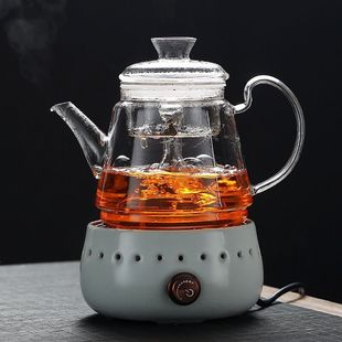 耐高温玻璃蒸茶壶煮茶器电陶炉烧水壶大容量家用蒸汽泡煮茶壶套装