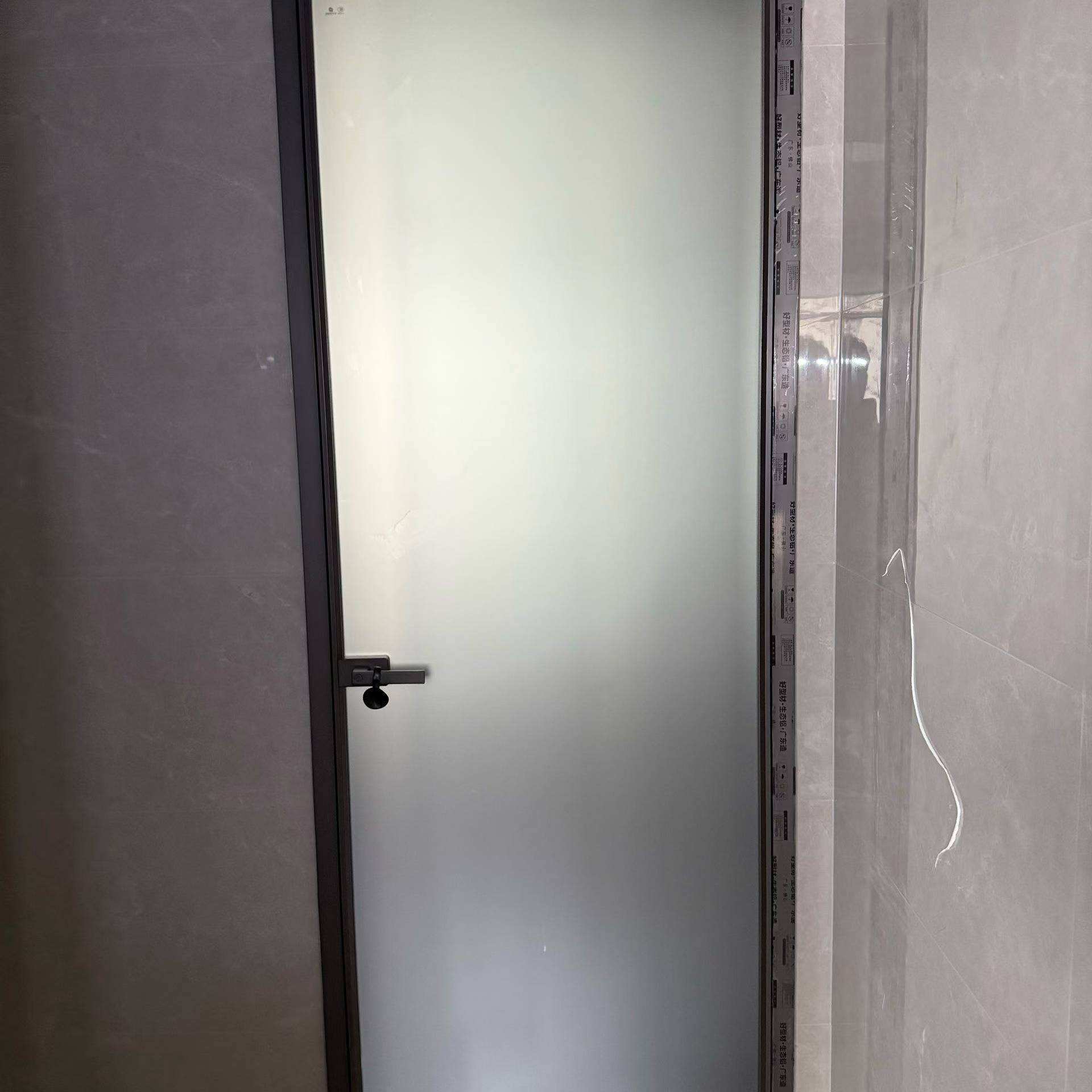 极窄卫生间门铝合金简约厕所平开门浴室洗手间铁艺玻璃门不锈钢门