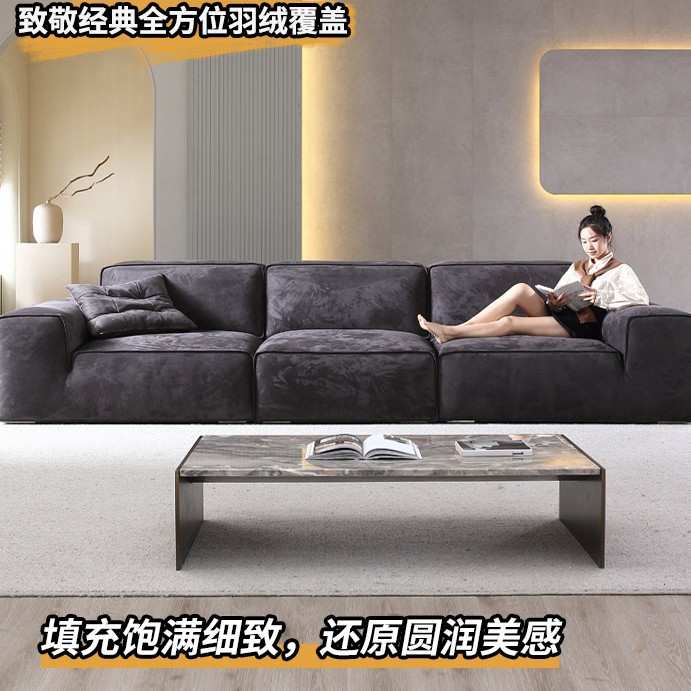 真空压缩沙发豆腐块复古灯芯绒布艺大黑牛纯海绵无骨架客厅简约