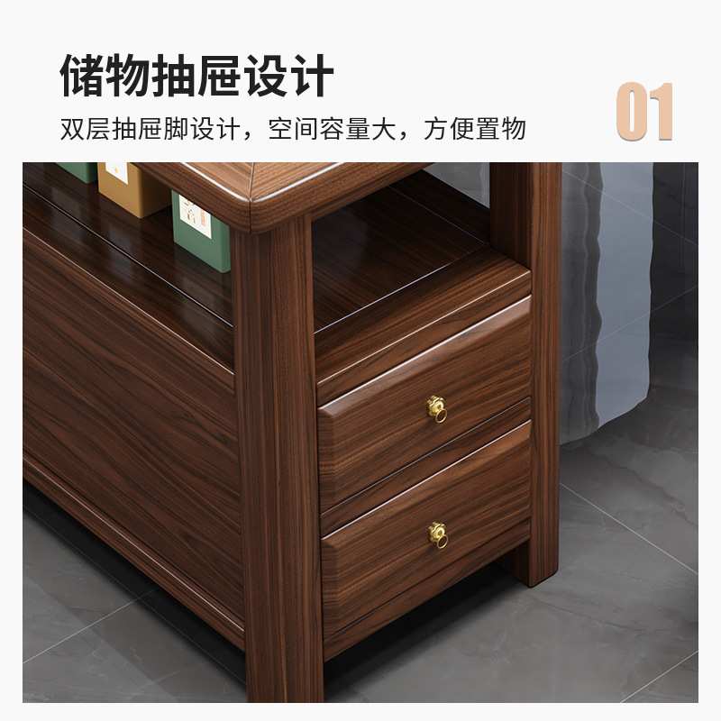 阳台茶桌椅组合新中式功夫实木办公泡茶台套装一体家用小户型茶几