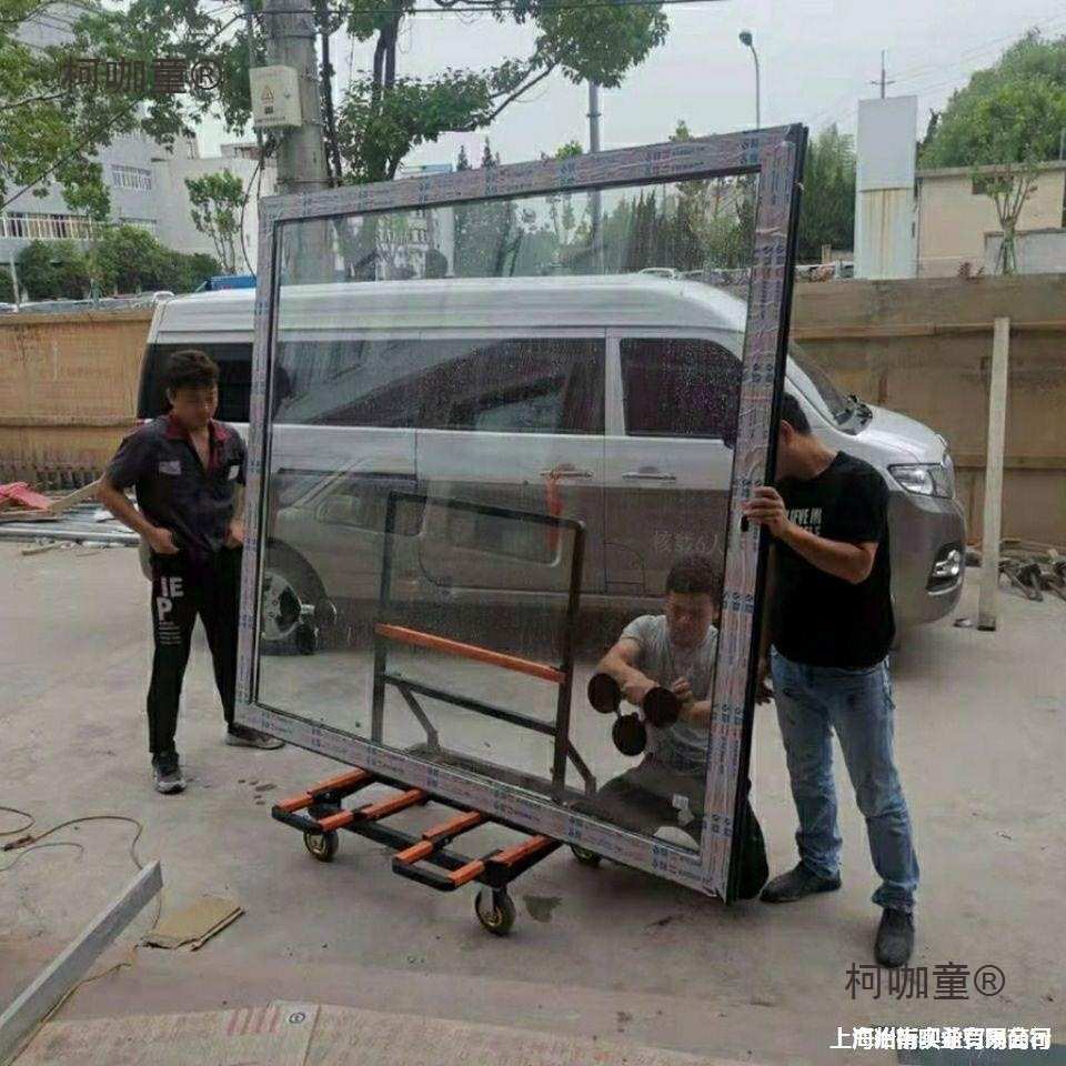 大号玻璃石材伸缩手推门窗手推车可折叠四轮推车架子货架子麦太保