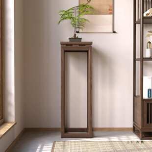 中式北美黑胡桃木花架客厅落地实木新款宋式美学花几户外阳台边几