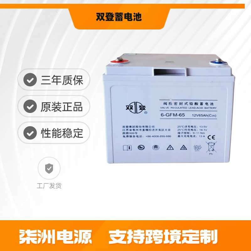 双登蓄电池6-GFM-65 太阳能 12v65AH 直流屏 UPS不间断电源