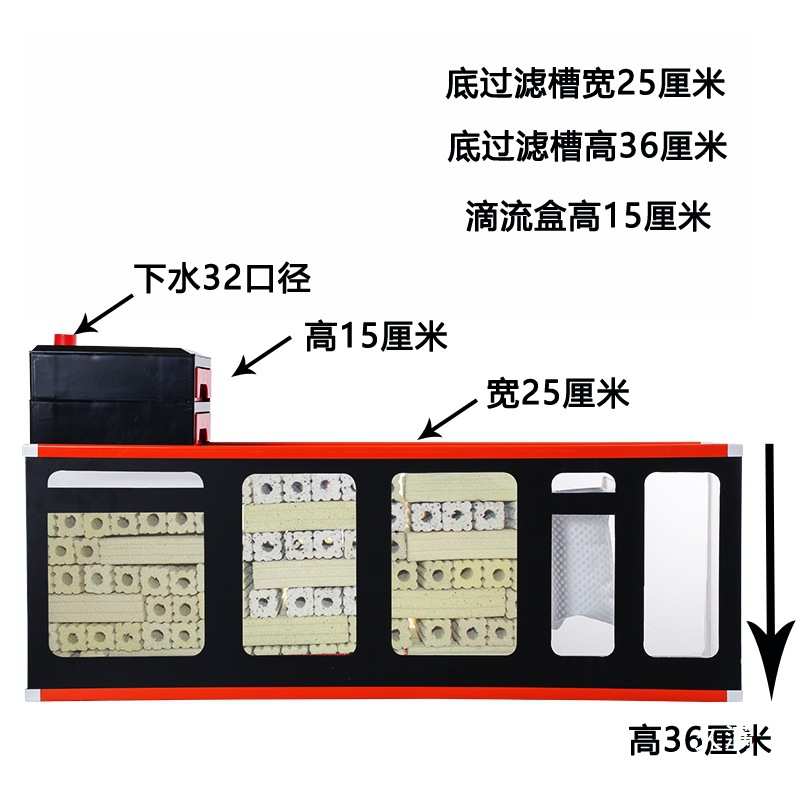 鱼缸底滤过滤系统整套虹吸周转箱过滤器水循环内置过滤盒箱槽