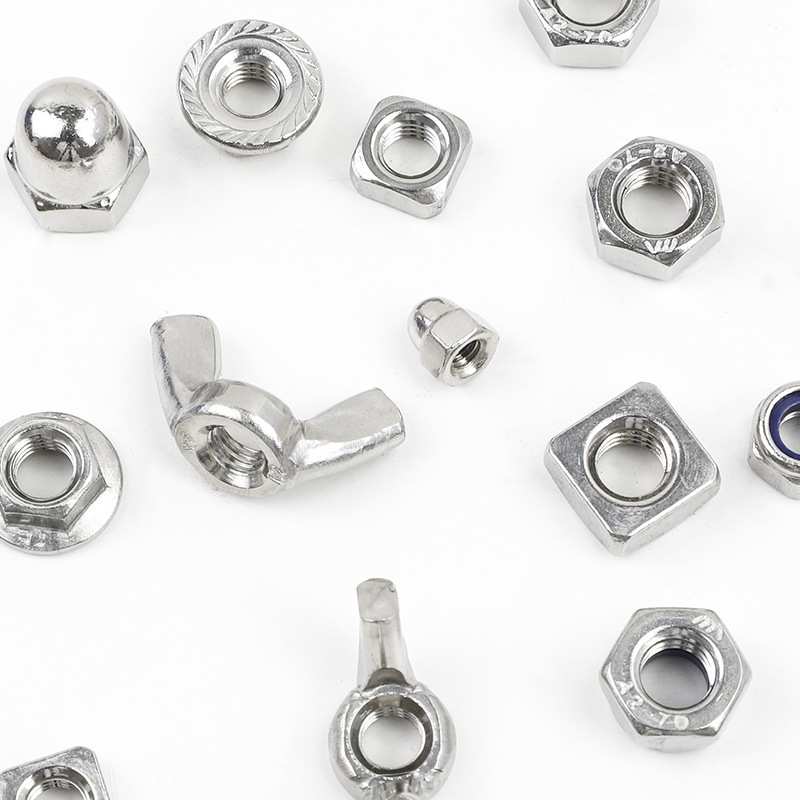 304不锈钢外六角螺母防松/四方/法兰/盖形/蝶形螺丝螺母套装盒装