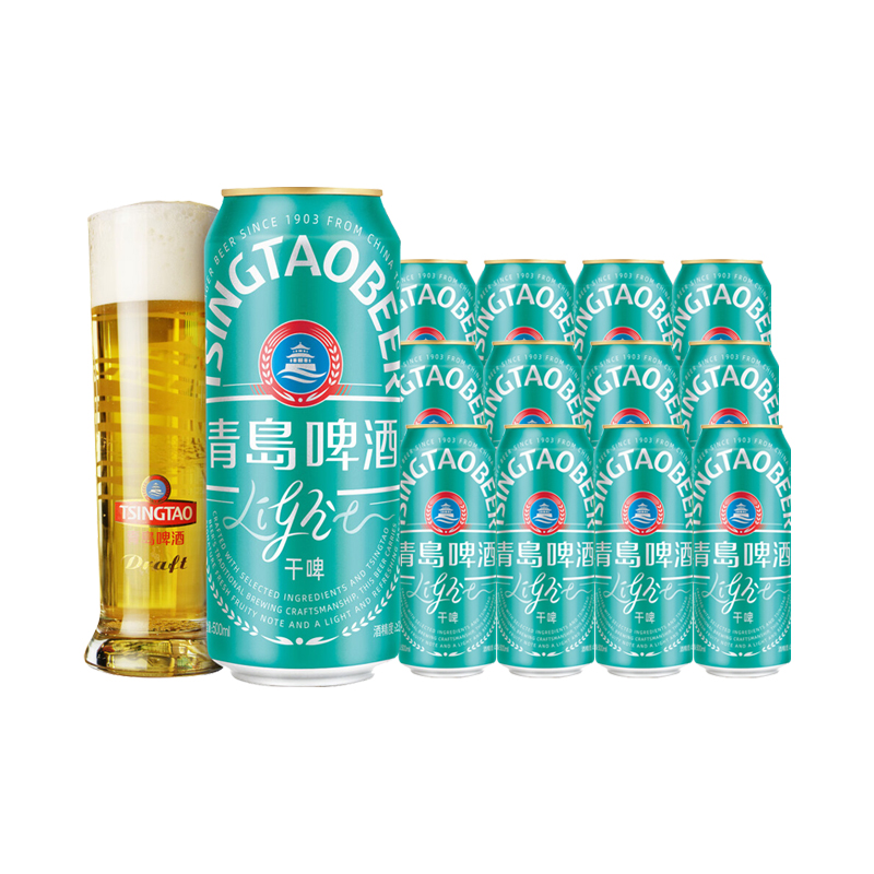 青岛啤酒轻干啤500ml原麦汁8度