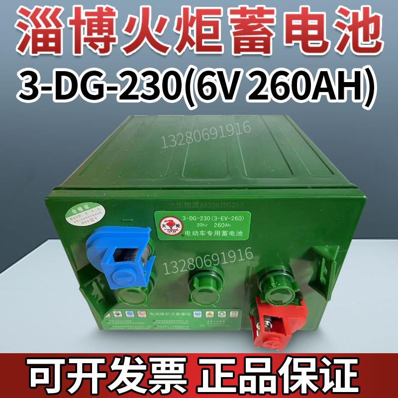 火炬免维护电池3EVF200电动汽车6V胶体蓄电池观光巡逻车铅酸电池