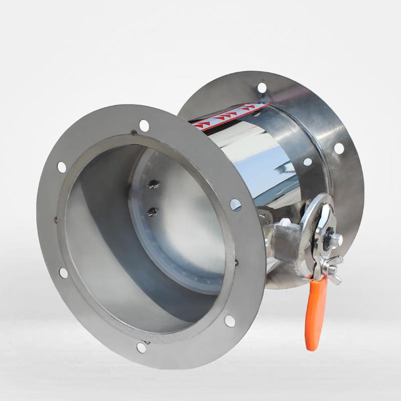 304不锈钢法兰手动风阀单/双边圆形通风管道调节阀门201定制止风