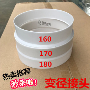 PVC变径接头烟管180变160mm异径直接排风管道油烟机转换头变径圈
