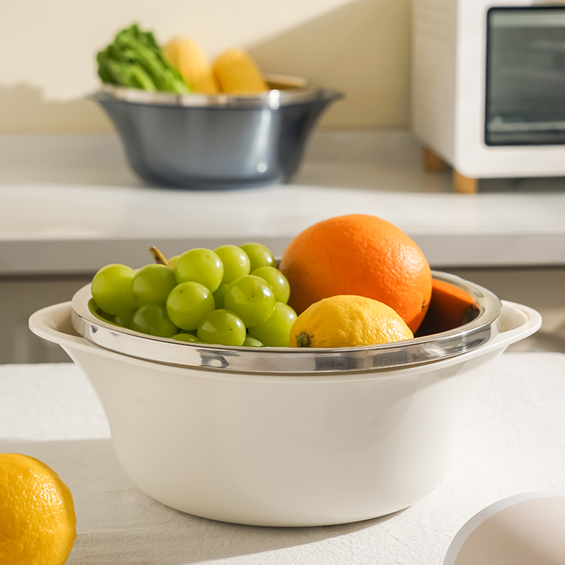 不锈钢洗菜盆洗菜篮双层沥水篮洗水果神器淘菜盆水果盘淘米篮果篮