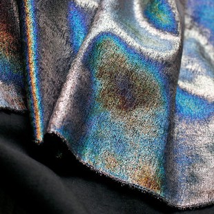 弹力闪光幻彩垂感创意星空纹理布料高档裤子礼服装背景设计师面料