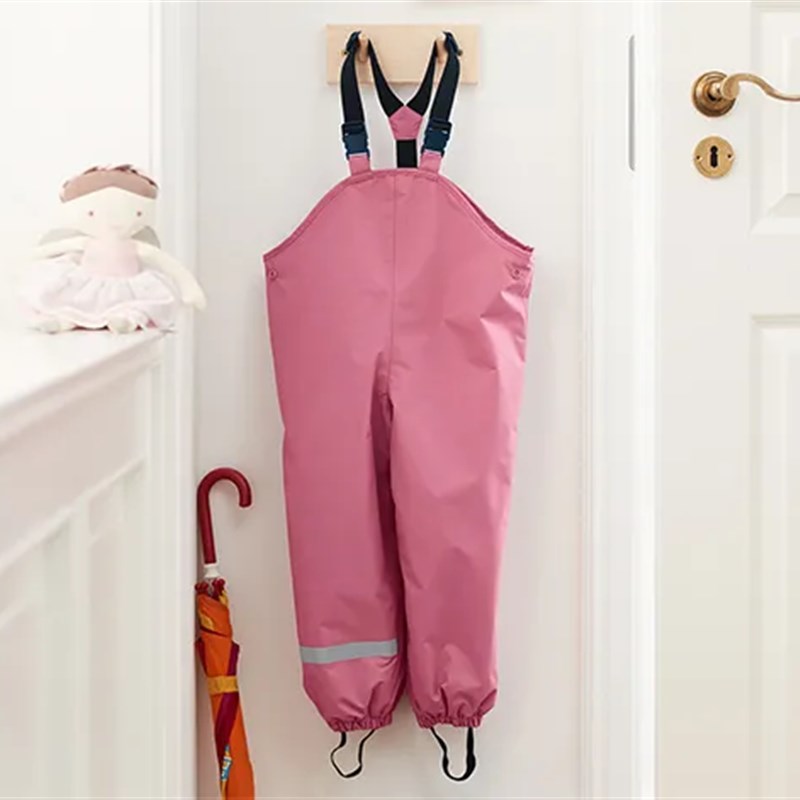 儿童加绒雨裤冲锋裤滑雪裤男童女童背带裤户外玩耍防水防污裤