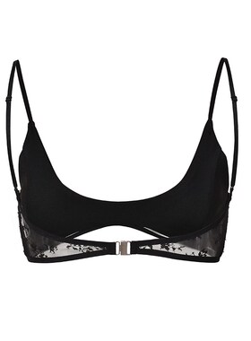 EMPTY PAGE黑色蕾丝吊带胸衣