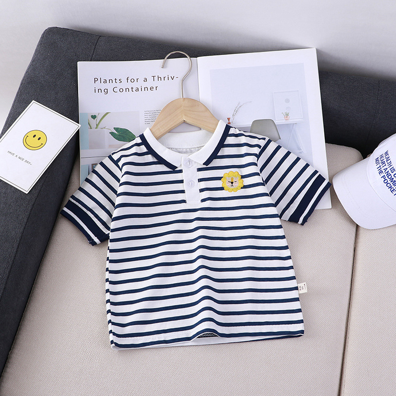 男童夏季Polo衫棉薄款宝宝短袖T恤2021新款休闲上衣童装