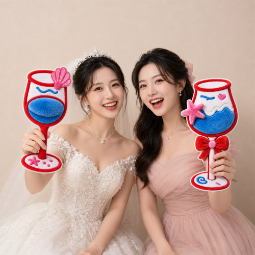 结婚拍照道具婚礼伴娘闺蜜手持创意氛围感小道具新娘晨袍拍照出片