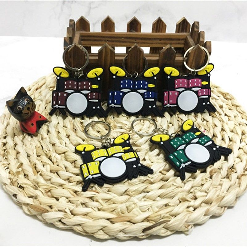 彩色架子鼓非洲鼓个性钥匙扣萨克斯钢琴黑管琴行礼品小饰品挂件