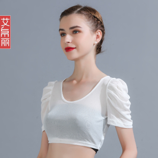 短款圆领白色网纱打底衫女内搭2021夏季紧身大码蕾丝短袖t恤上衣