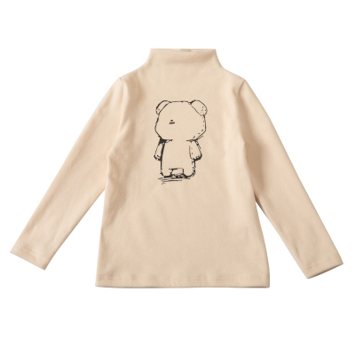 儿童德绒保暖打底衫冬款2023新款小童半高领内搭女童T恤加厚秋装