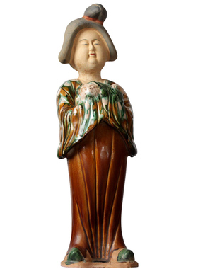 做旧仿古唐三彩女俑仕女乐俑胖妞肥婆陶俑摆件手工艺术品古玩收藏